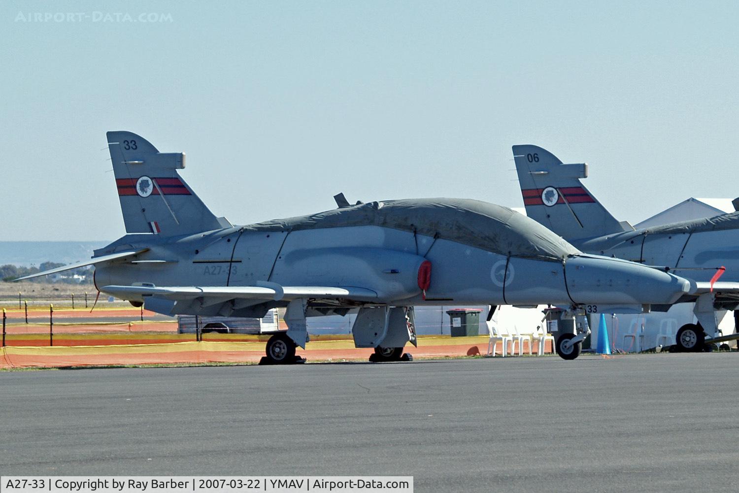 A27-33, British Aerospace Hawk 127 C/N DT33, BAE Systems Hawk 127 [DT-033] (Royal Australian Air Force) Avalon~VH 22/03/2007