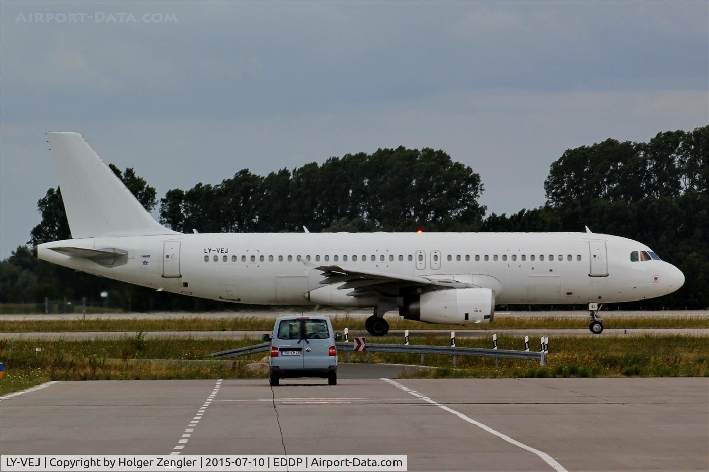 LY-VEJ, 2004 Airbus A320-232 C/N 2275, White knight on taxi to rwy 26R...