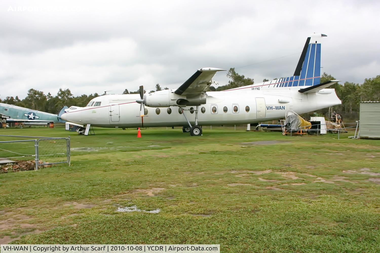 VH-WAN, 1966 Fokker F.27-600 Friendship C/N 10315, VH-WAN Queensland Air Museum Caloundra Qld 2010