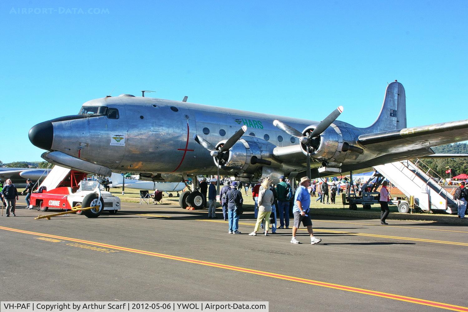 VH-PAF, 1945 Douglas C-54E-15-DO Skymaster (DC-4) C/N 27352, VH-PAF Albion Park NSW 2012 - Wings over Illawarra