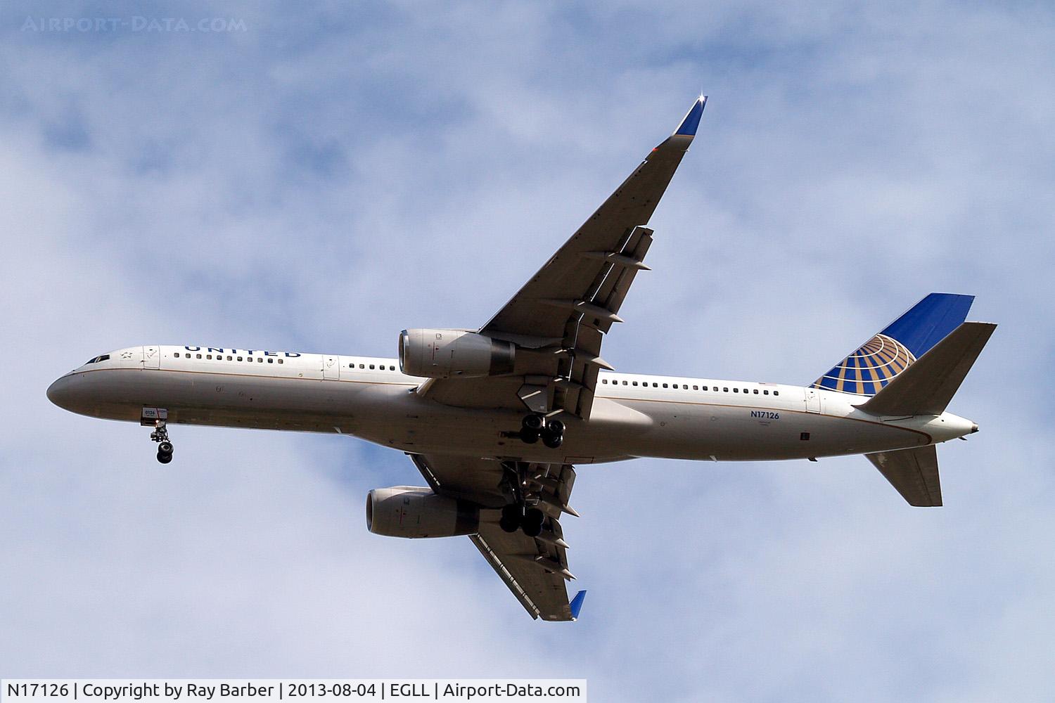 N17126, 1998 Boeing 757-224 C/N 27566, Boeing 757-224 [27566] (United Airlines) Home~G 04/08/2013. On approach 27R.