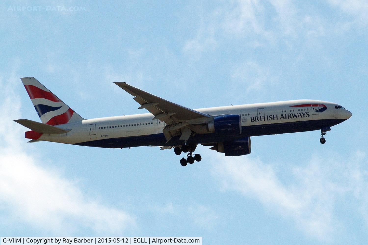 G-VIIM, 1998 Boeing 777-236/ER C/N 28841, Boeing 777-236ER [28841] (British Airways) Home~G 12/05/2015. On approach 27L.