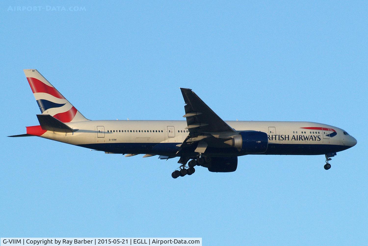 G-VIIM, 1998 Boeing 777-236/ER C/N 28841, Boeing 777-236ER [28841] (British Airways) Home~G 21/05/2015. On approach 27L.