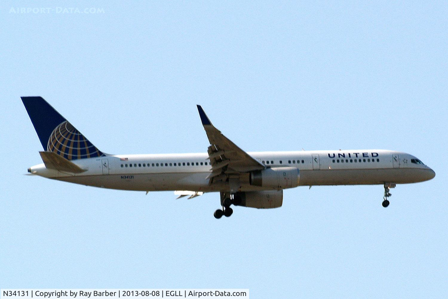 N34131, 1998 Boeing 757-224 C/N 28971, Boeing 757-224ET [28971] (United Airlines) Home~G 08/08/2013. On approach 27L.