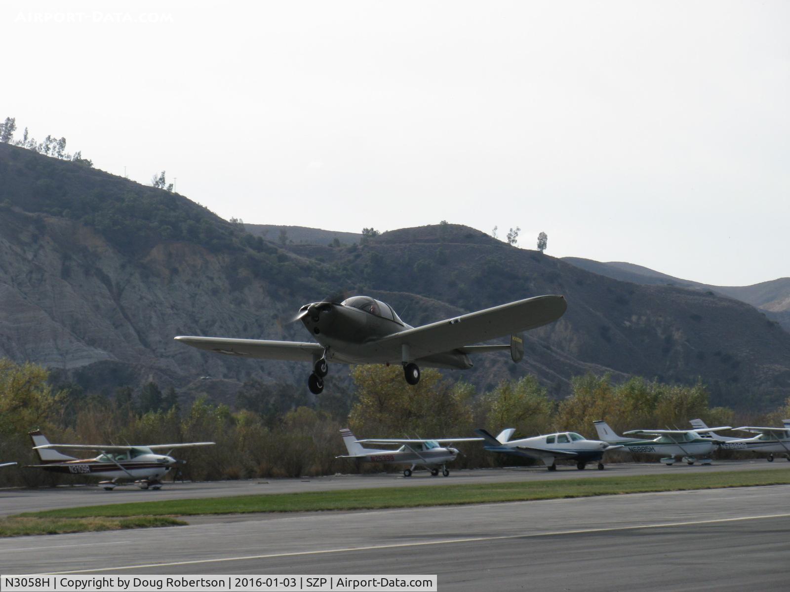 N3058H, 1946 Erco 415C Ercoupe C/N 3683, 1946 ERCO Ercoupe 415-C, Continental C85 85 Hp, takeoff climb Rwy 04