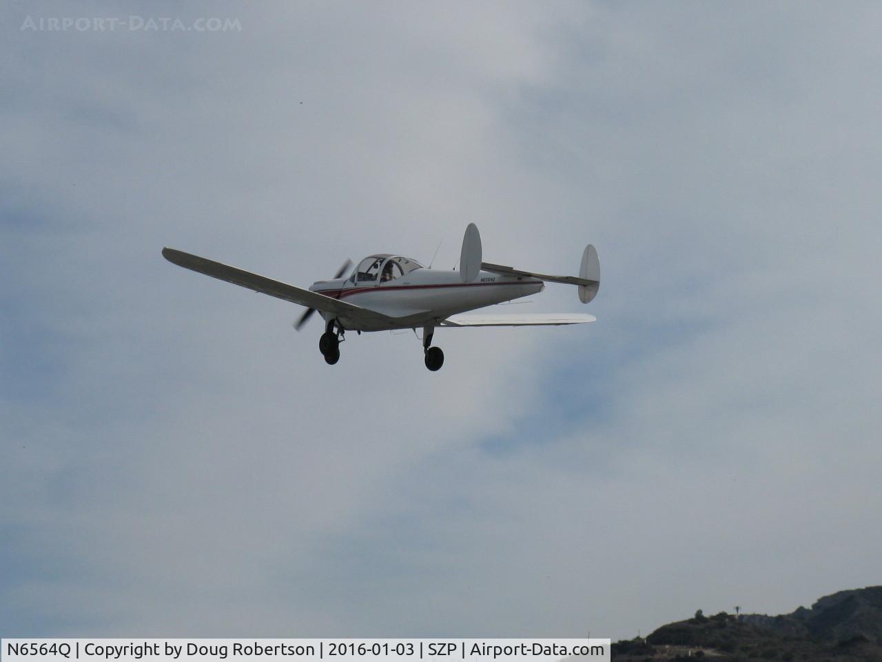 N6564Q, 1965 Alon A2 Aircoupe C/N A-64, 1965 Alon A-2 AIRCOUPE, Continental C-90 90 Hp, takeoff climb Rwy 04