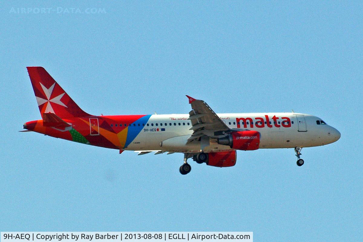 9H-AEQ, 2007 Airbus A320-214 C/N 3068, Airbus A320-214 [3068] (Air Malta) Home~G 08/08/2013. On approach 27L.