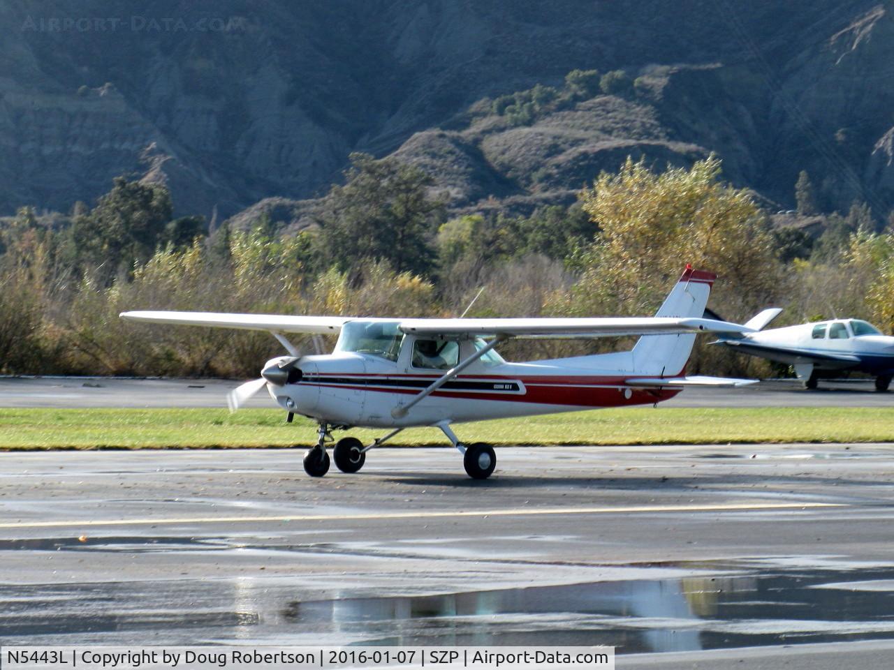 N5443L, 1980 Cessna 152 C/N 15284315, 1980 Cessna 152, Lycoming O-235 115 Hp, landing roll Rwy 04
