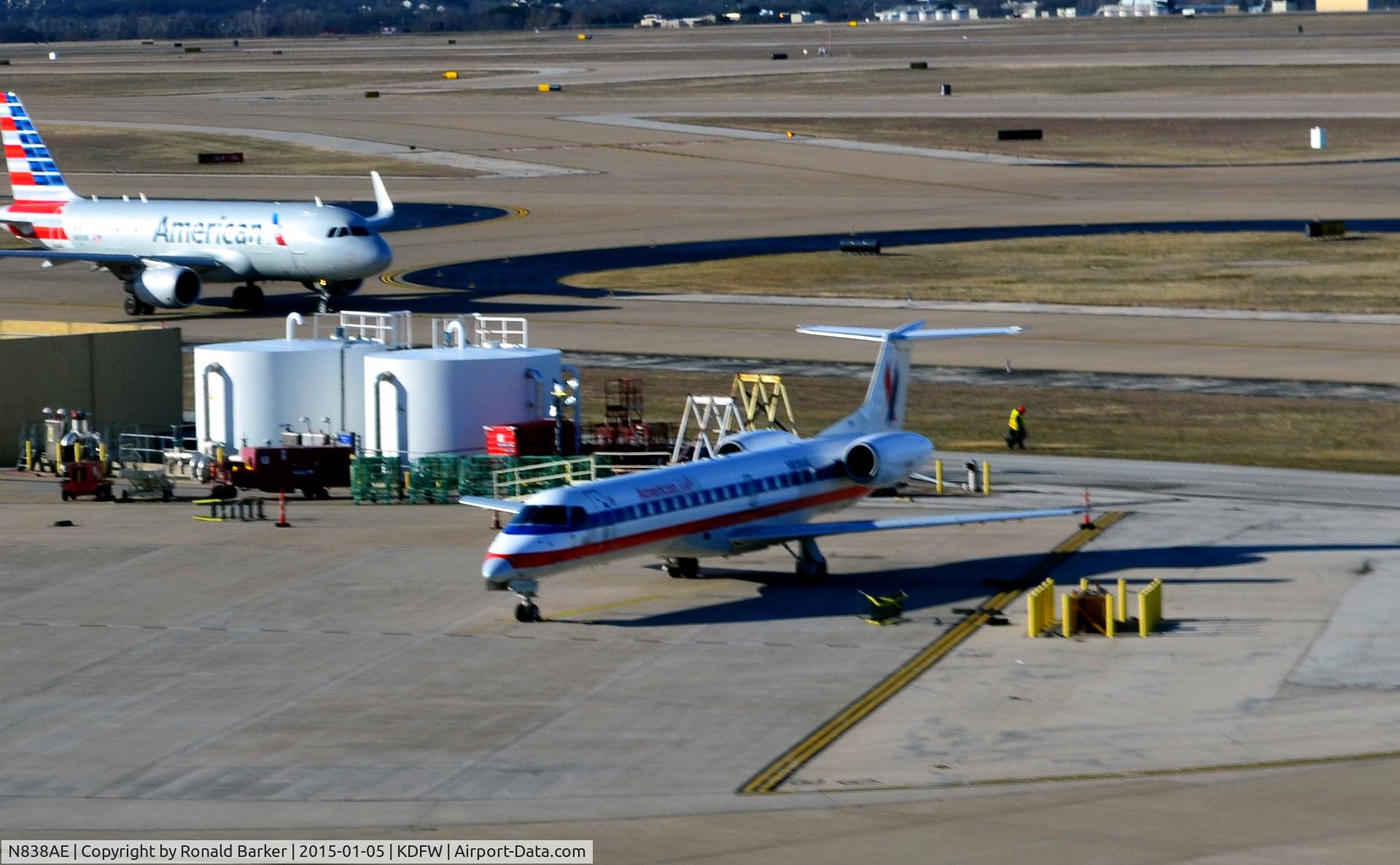 N838AE, 2002 Embraer ERJ-140LR (EMB-135KL) C/N 145651, On the ramp DFW
