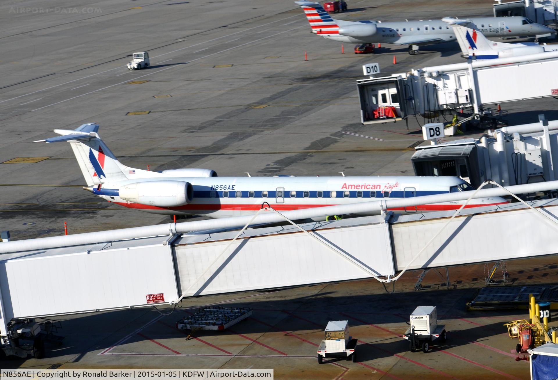 N856AE, 2003 Embraer ERJ-140LR (EMB-135KL) C/N 145748, Gate D8 DFW