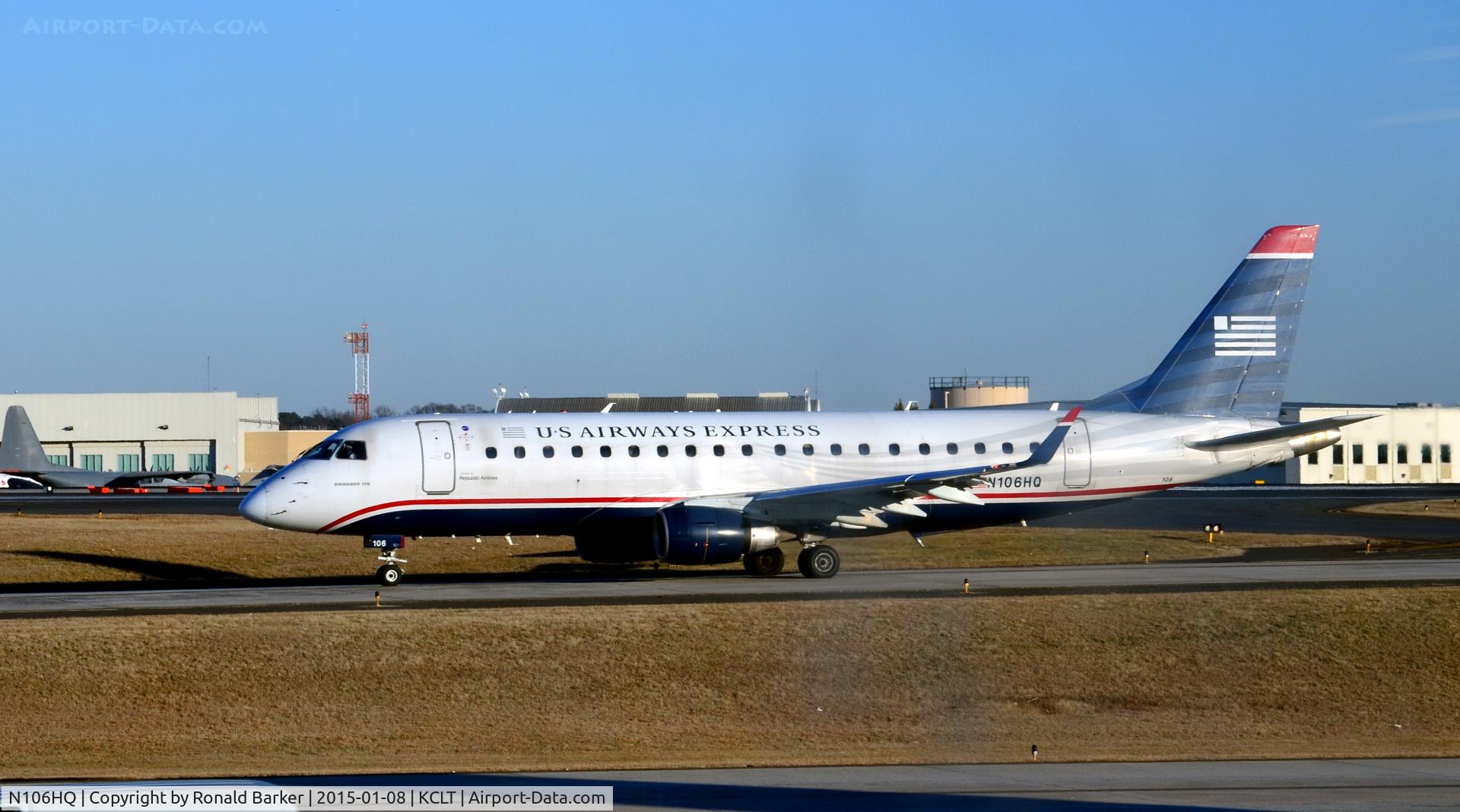 N106HQ, 2007 Embraer 175LR (ERJ-170-200LR) C/N 17000164, Taxi CLT