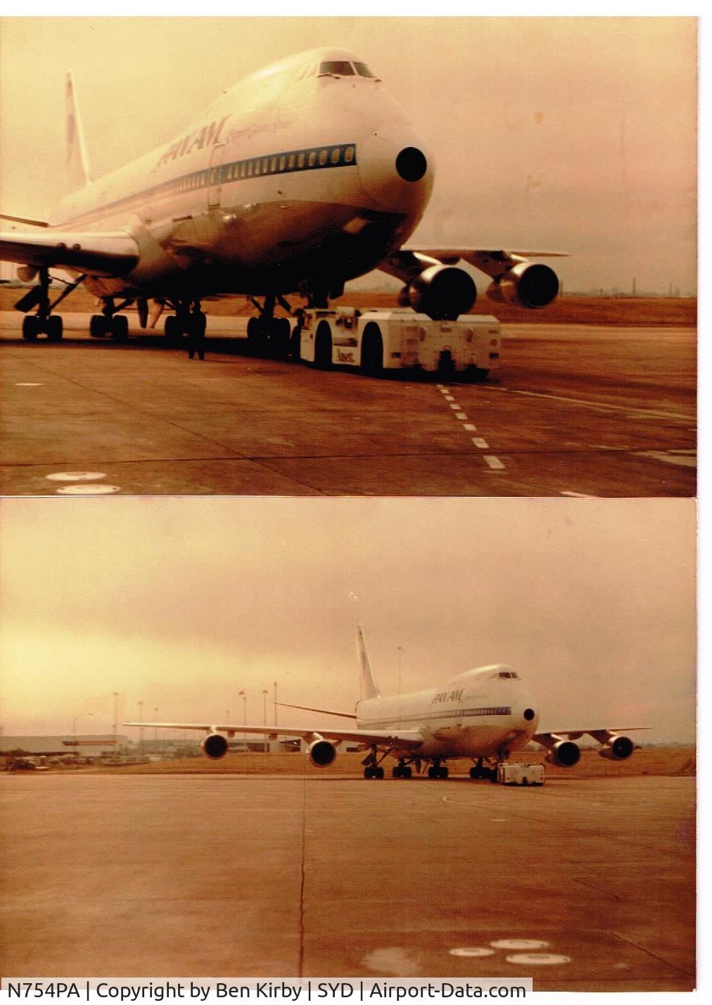 N754PA, 1970 Boeing 747-121 C/N 19658, Taken at Sydney airport in the 80s where I worked.