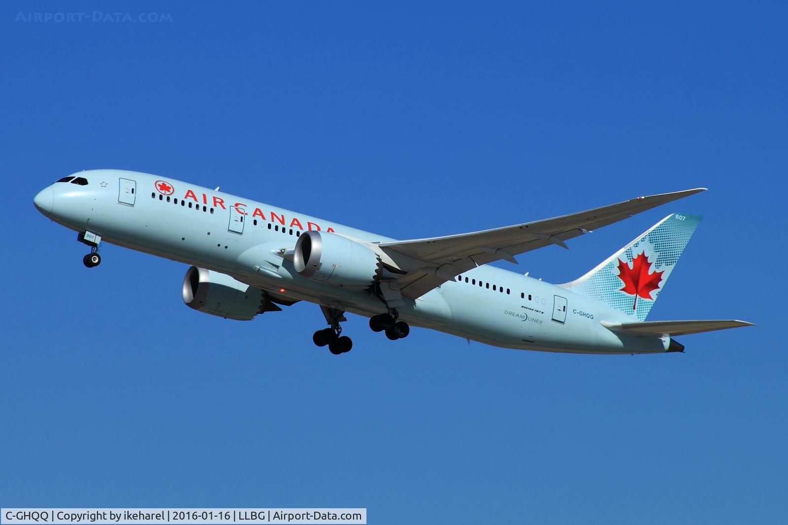 C-GHQQ, 2014 Boeing 787-8 Dreamliner C/N 35263, Flight to Toronto after T/O runway 26.
