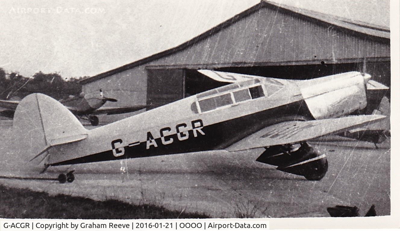 G-ACGR, Percival P-1C Gull Four 2A C/N D29, Recently found photograph.