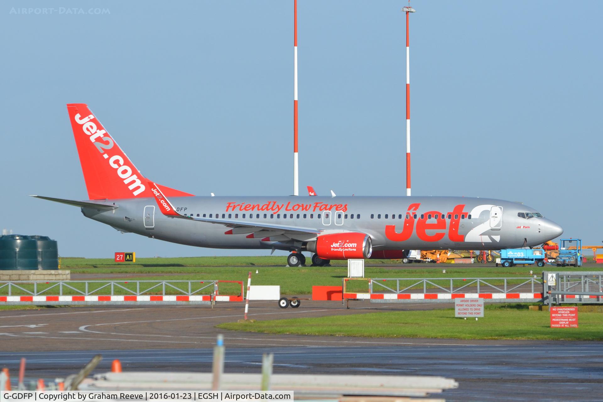 G-GDFP, 1998 Boeing 737-8Z9 C/N 28177, Parked at Norwich.