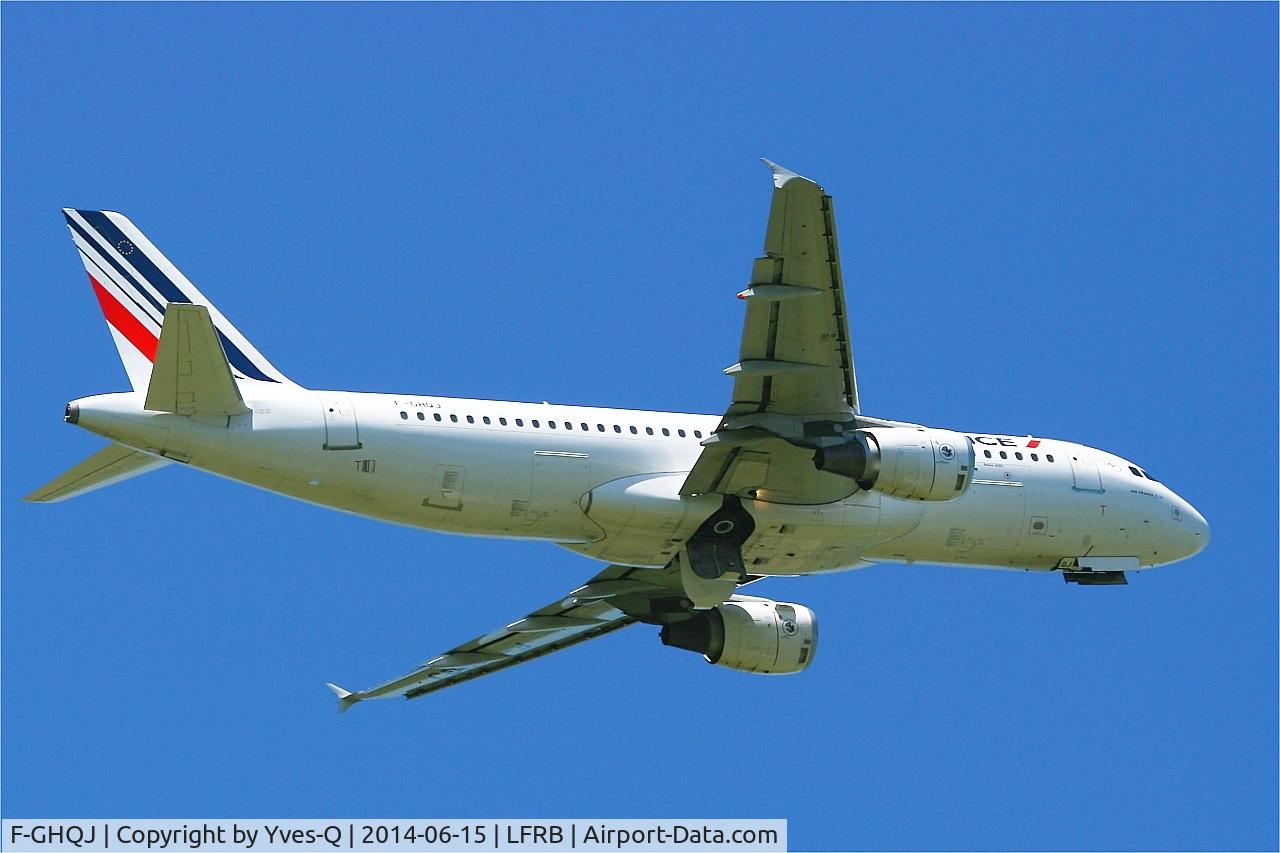 F-GHQJ, 1991 Airbus A320-211 C/N 0214, Airbus A320-211, Take off rwy 07R, Brest-Bretagne Airport (LFRB-BES)