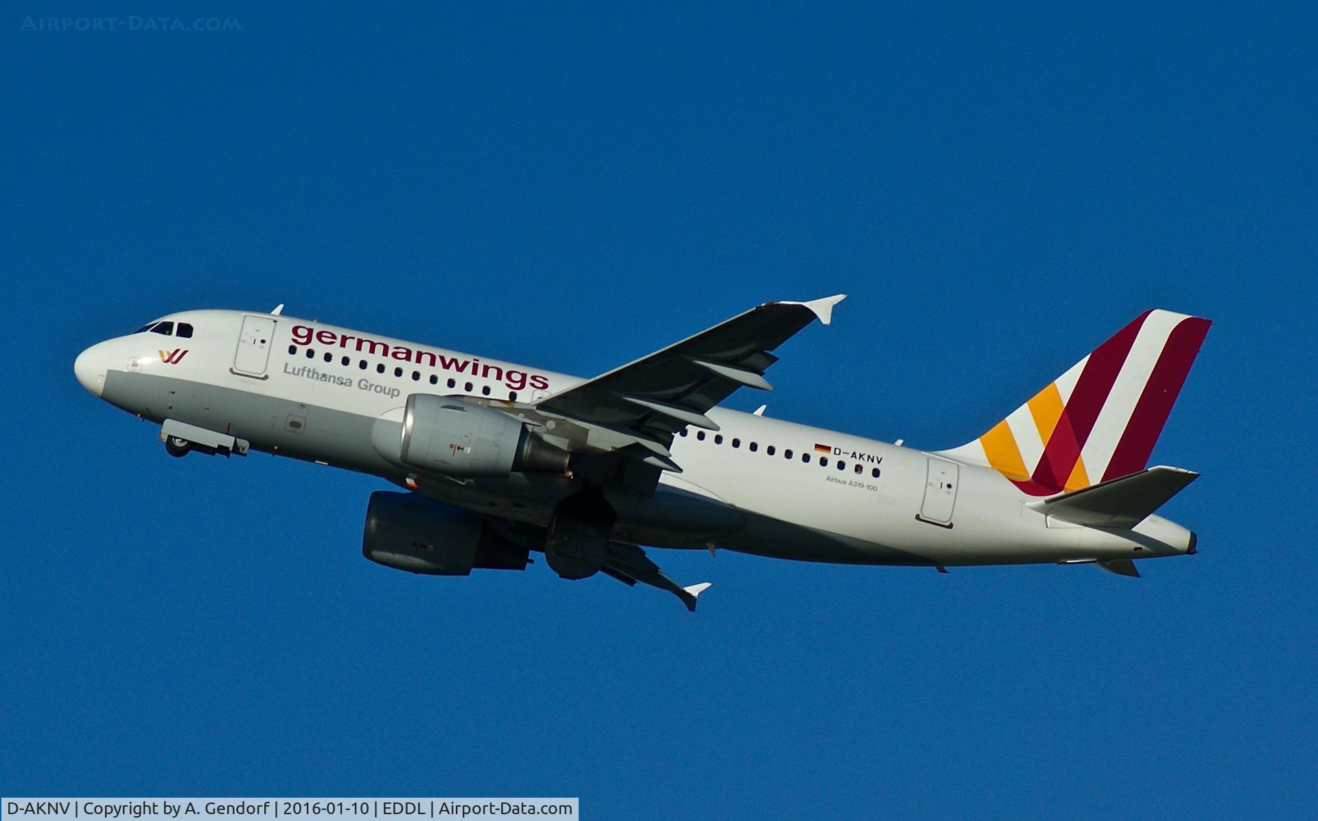 D-AKNV, 2005 Airbus A319-112 C/N 2632, Germanwings, is here climbing out Düsseldorf Int'l(EDDL)