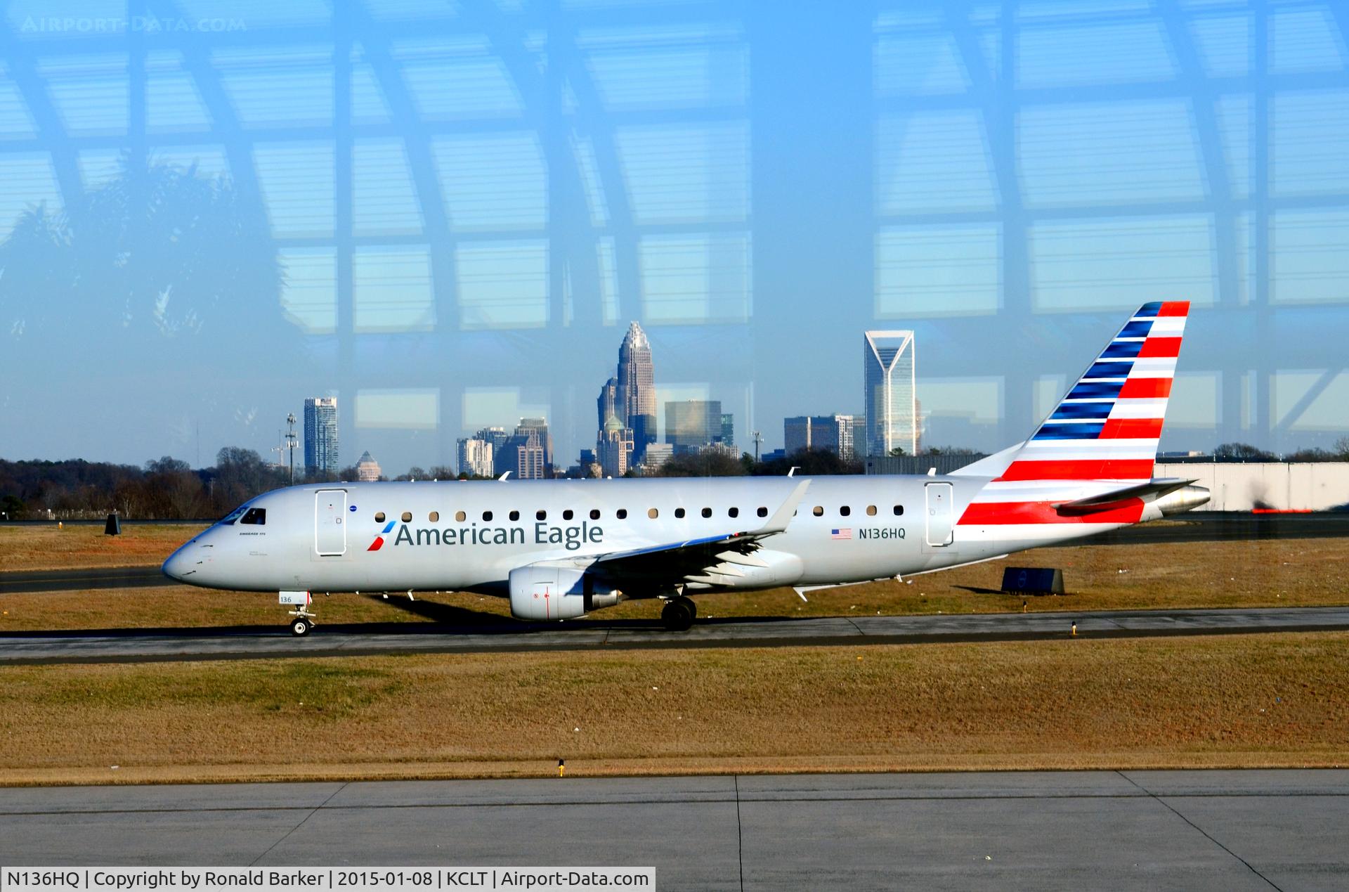 N136HQ, 2008 Embraer 175LR (ERJ-170-200LR) C/N 17000228, Taxi CLT