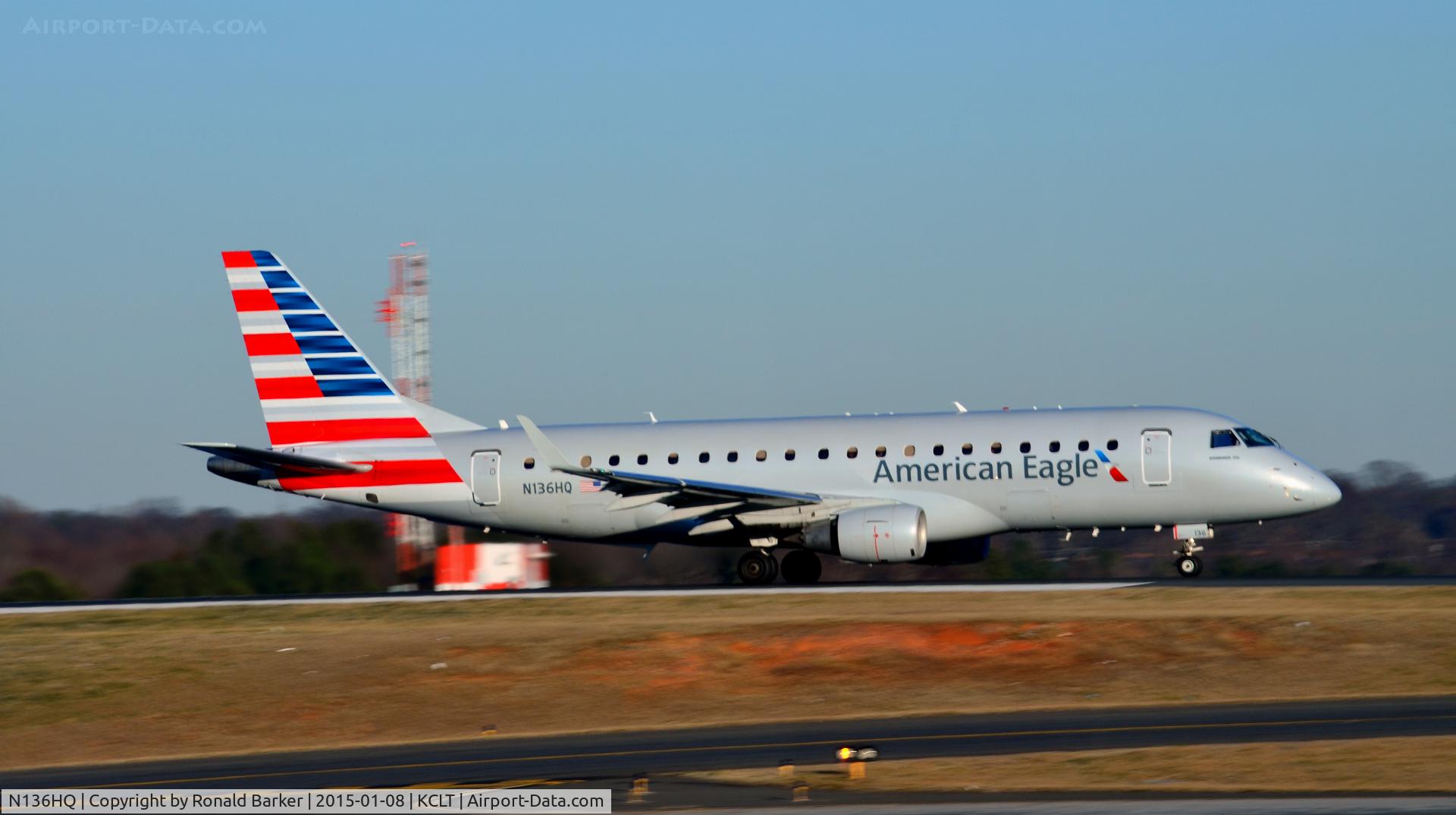 N136HQ, 2008 Embraer 175LR (ERJ-170-200LR) C/N 17000228, Takeoff CLT