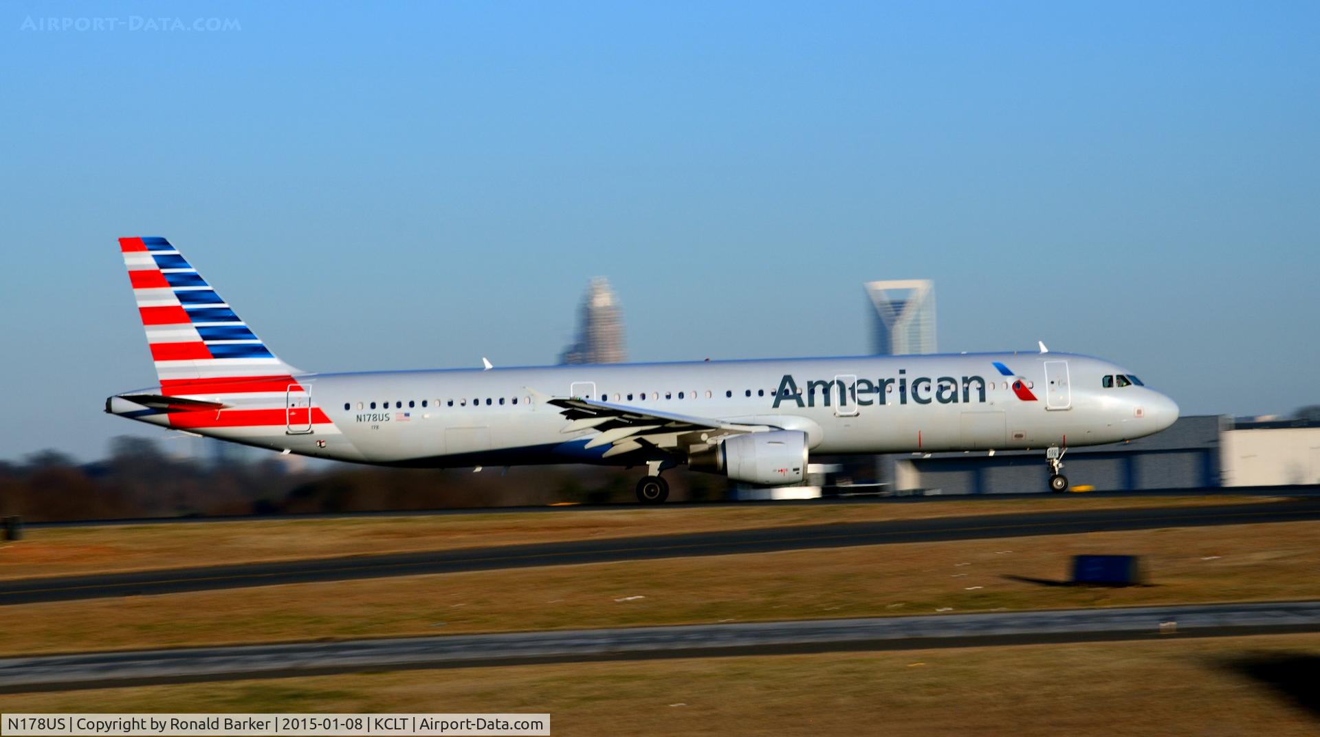 N178US, 2001 Airbus A321-211 C/N 1519, Takeoff CLT