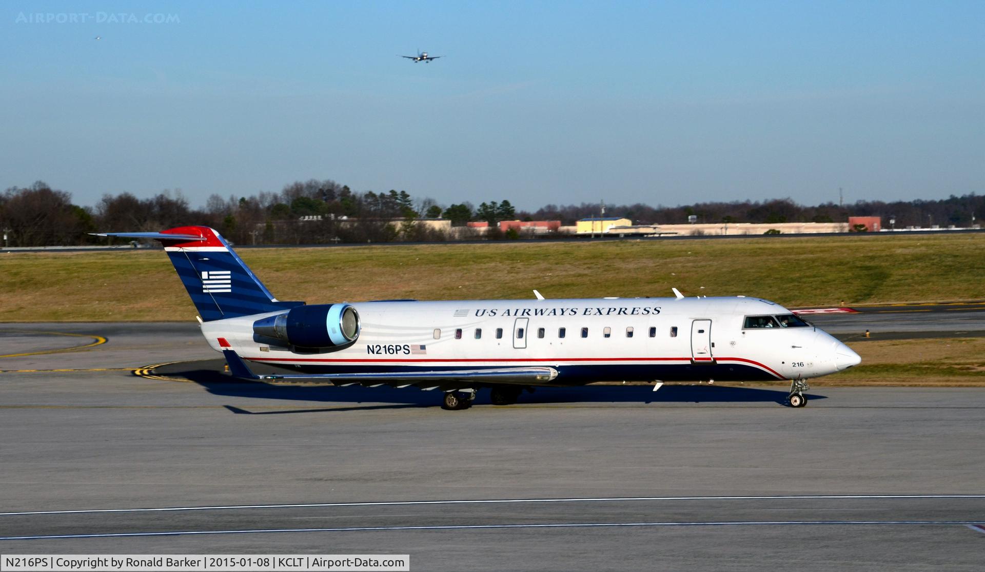 N216PS, 2003 Bombardier CRJ-200ER (CL-600-2B19) C/N 7882, Taxi CLT