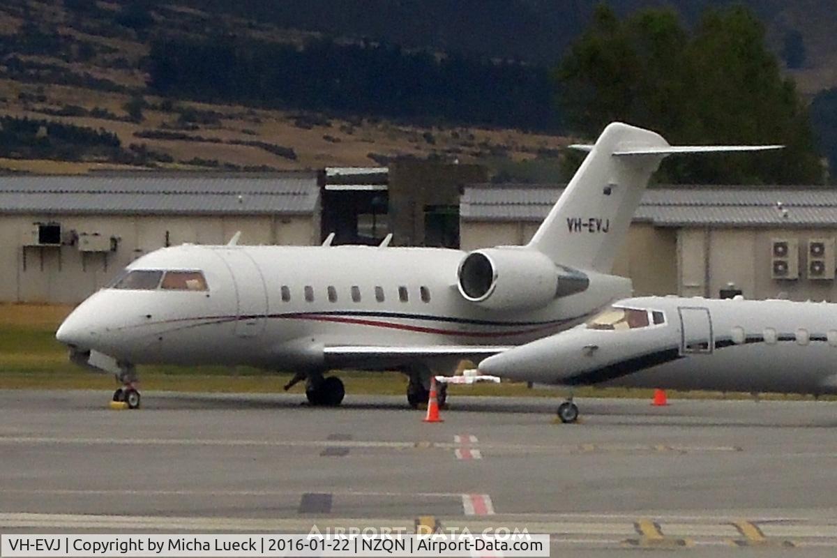 VH-EVJ, 1998 Bombardier Challenger 604 (CL-600-2B16) C/N 5370, At Queenstown