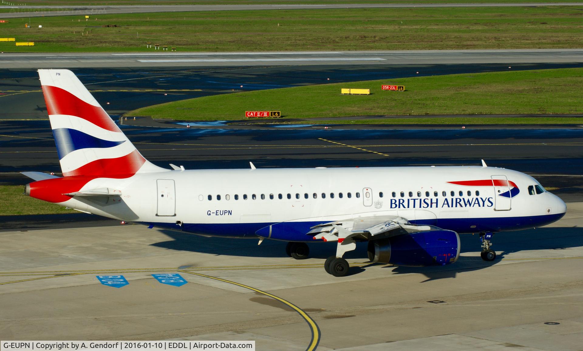 G-EUPN, 2000 Airbus A319-131 C/N 1261, British Airways, seen here on the apron at Düsseldorf Int'l(EDDL)