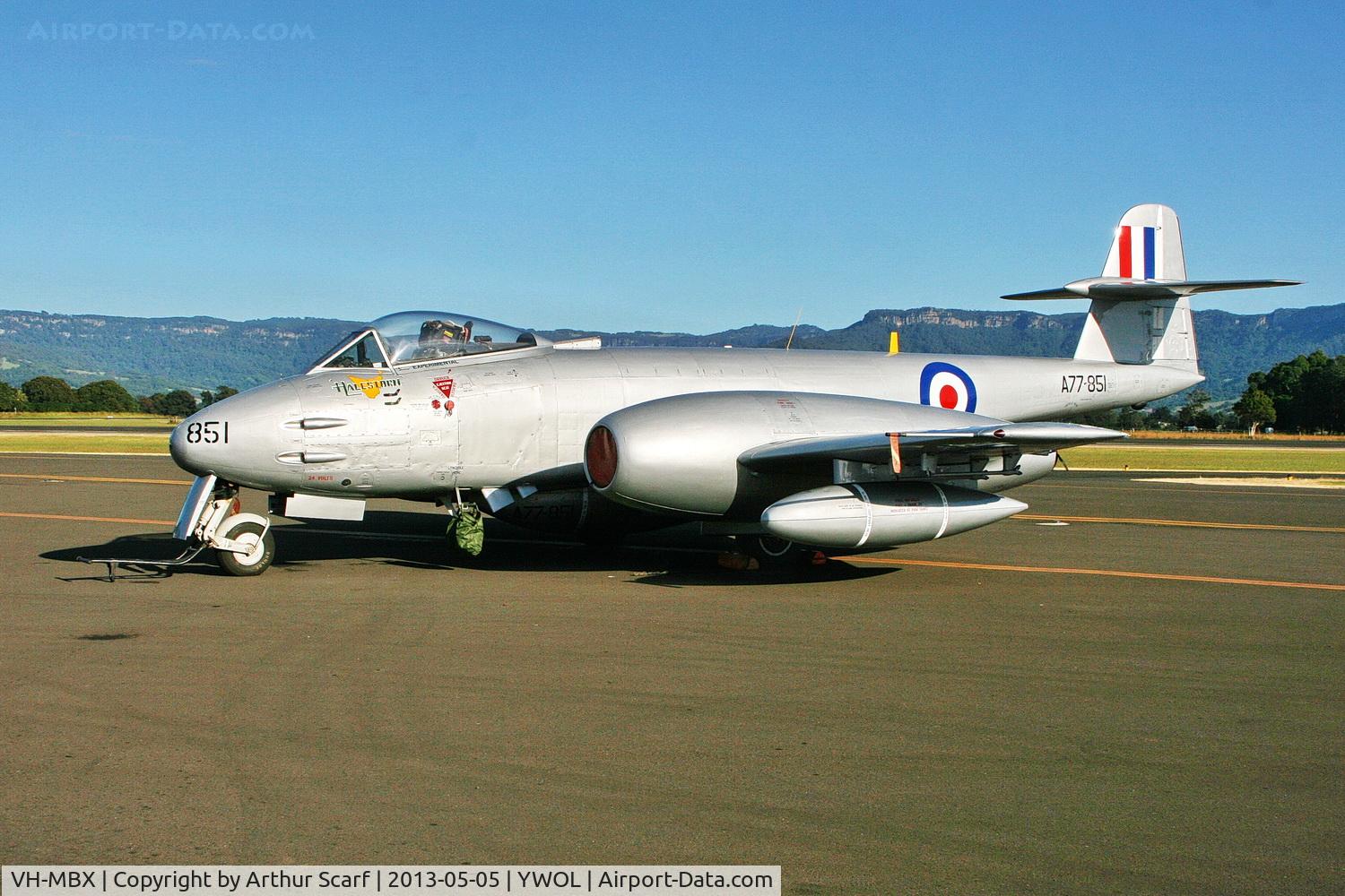 VH-MBX, 1950 Gloster Meteor F.8 C/N G5/361641, VH-MBX Albion Park NSW 2013 - Wings over Illawarra