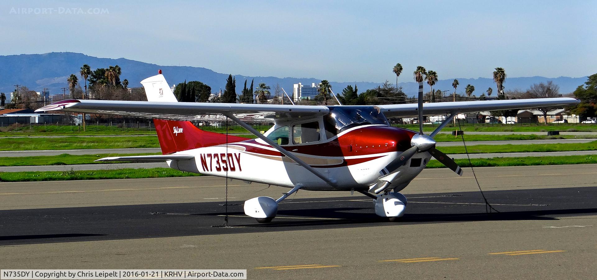 N735DY, 1977 Cessna 182Q Skylane C/N 18265353, 735DY Corp (Fair Oaks, CA) 1977 Cessna 182Q parked on the visitor's ramp at Reid Hillview Airport, San Jose, CA.