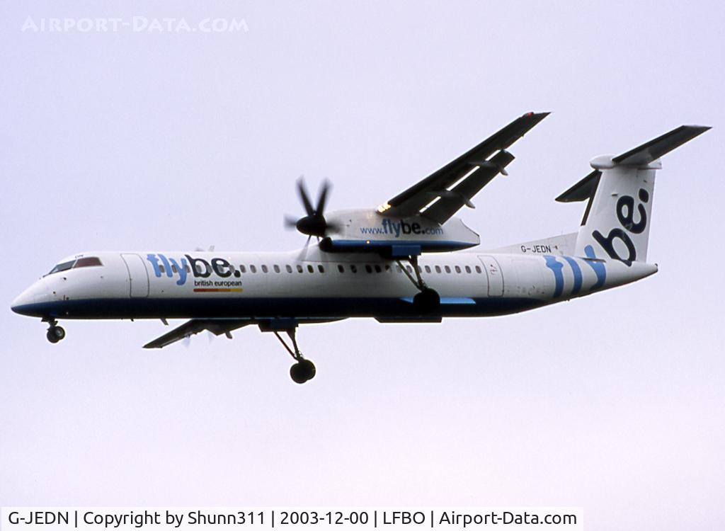 G-JEDN, 2003 De Havilland Canada DHC-8-402Q Dash 8 C/N 4078, Landing rwy 33L in FlyBe c:s but with British European titles