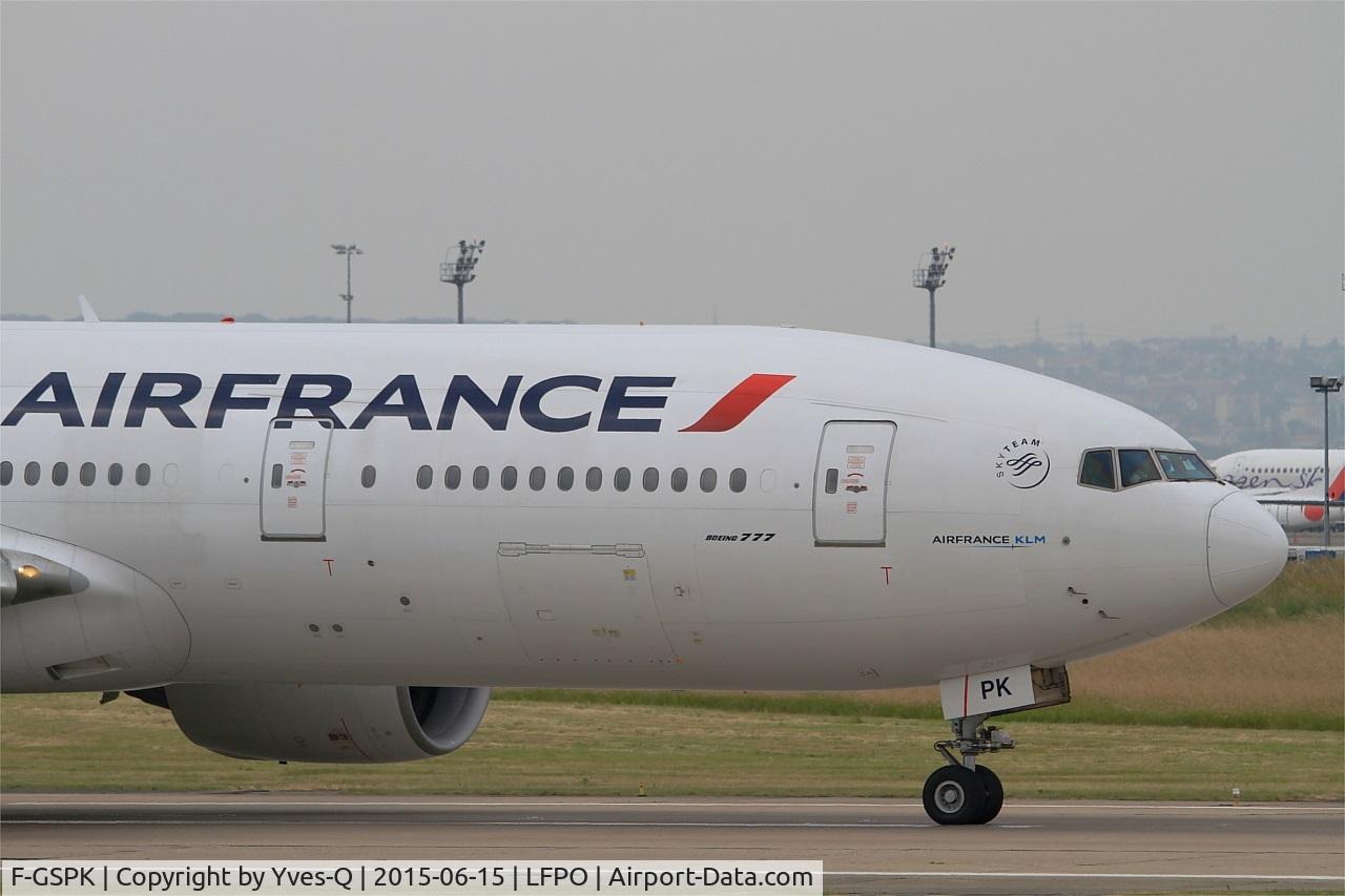 F-GSPK, 2000 Boeing 777-228/ER C/N 29010, Boeing 777-228 (ER), Ready to take off rwy 08, Paris-Orly airport (LFPO-ORY)
