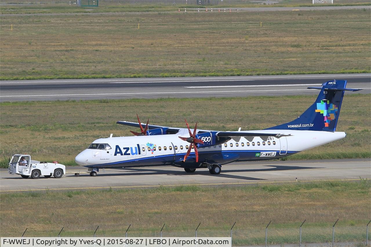 F-WWEJ, 2015 ATR 72-600 (72-212A) C/N 1281, ATR 72-600, Taxiing to parking area, Toulouse-Blagnac airport (LFBO-TLS)