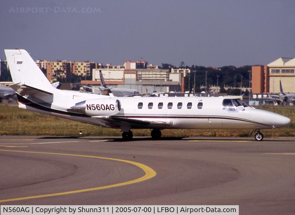N560AG, 1995 Cessna 560 C/N 560-0301, Taxiing to the General Aviation area...