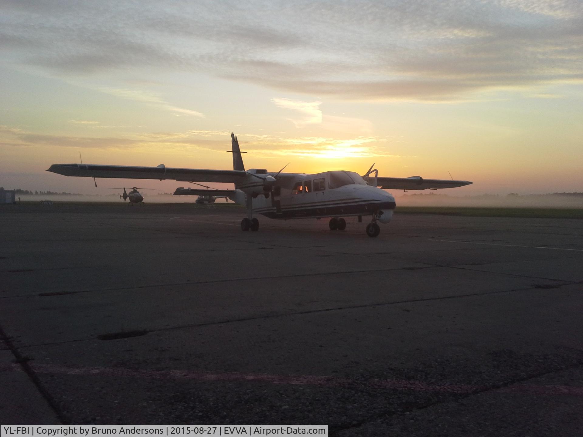 YL-FBI, 2000 Britten-Norman BN-2T-4R MSSA C/N 4006, foggy morning at Ventspils