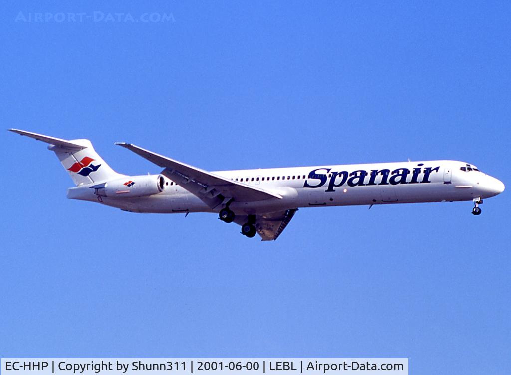 EC-HHP, 1987 McDonnell Douglas MD-82 (DC-9-82) C/N 49501, Landing rwy 25