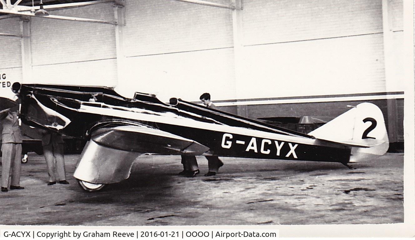 G-ACYX, 1934 Miles M.2H Hawk Major C/N 129, Recently discovered photograph.