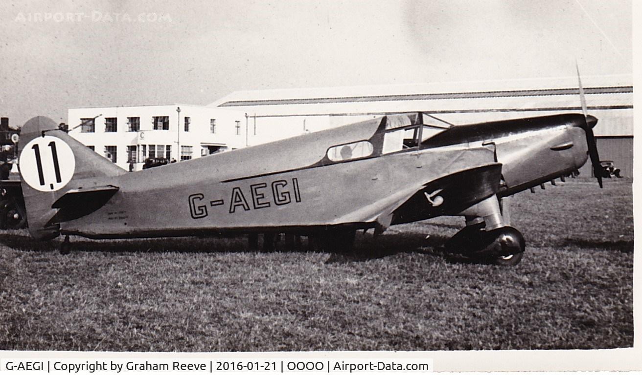 G-AEGI, Parnall Heck 2C C/N J11, Recently discovered photograph.