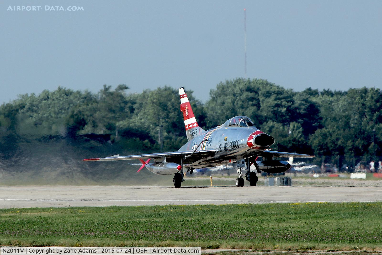 N2011V, 1958 North American F-100F Super Sabre C/N 243-224, 2015 EAA AirVenture - Oshkosh, Wisconsin
