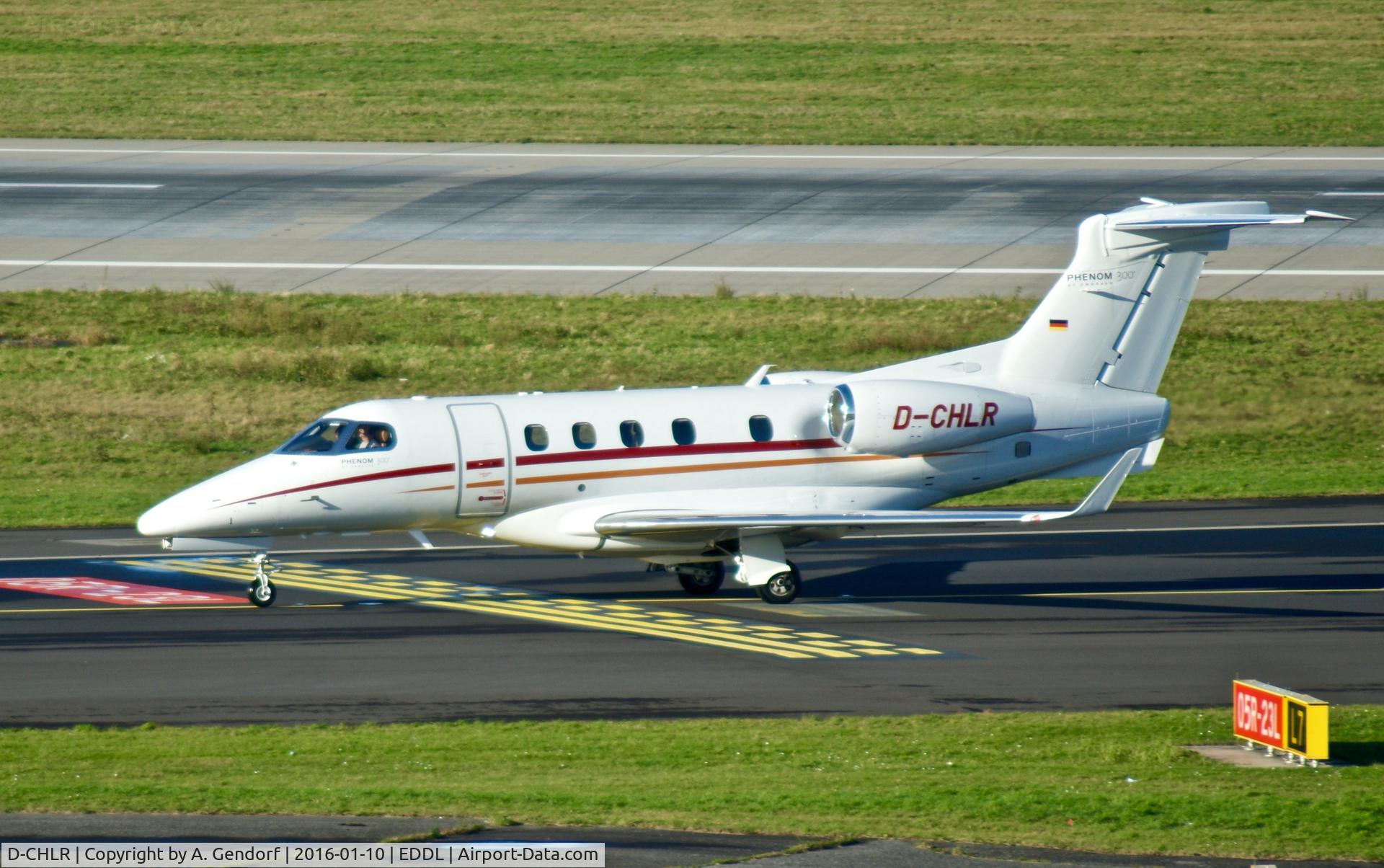 D-CHLR, 2011 Embraer EMB-505 Phenom 300 C/N 50500066, Private (untitled), is here taxiing to the GAT at Düsseldorf Int'l(EDDL)