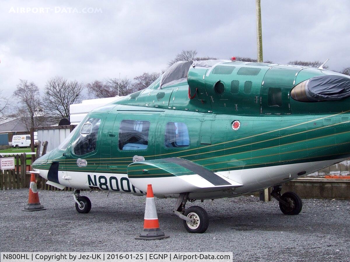 N800HL, 1981 Bell 222 C/N 47054, parked outside Coneypark Heliport, Leeds, UK, rotors and parts missing, reg to Yorkshire Helicopters,