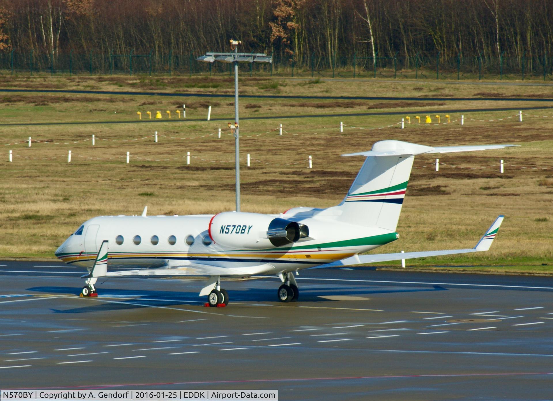 N570BY, 2002 Gulfstream Aerospace G-IV (G400) C/N 1504, Wells Fargo Bank Northwest (untitled), seen here parked on the apron at Köln / Bonn Airport(EDDK)