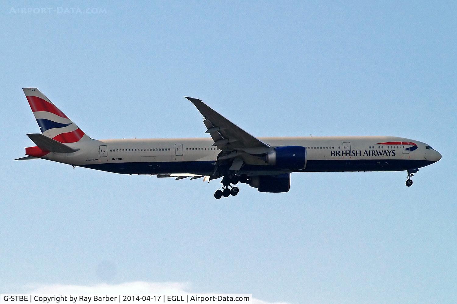 G-STBE, 2011 Boeing 777-36N/ER C/N 38696, Boeing 777-36NER [38696] (British Airways) Home~G 17/04/2014. On approach 27L