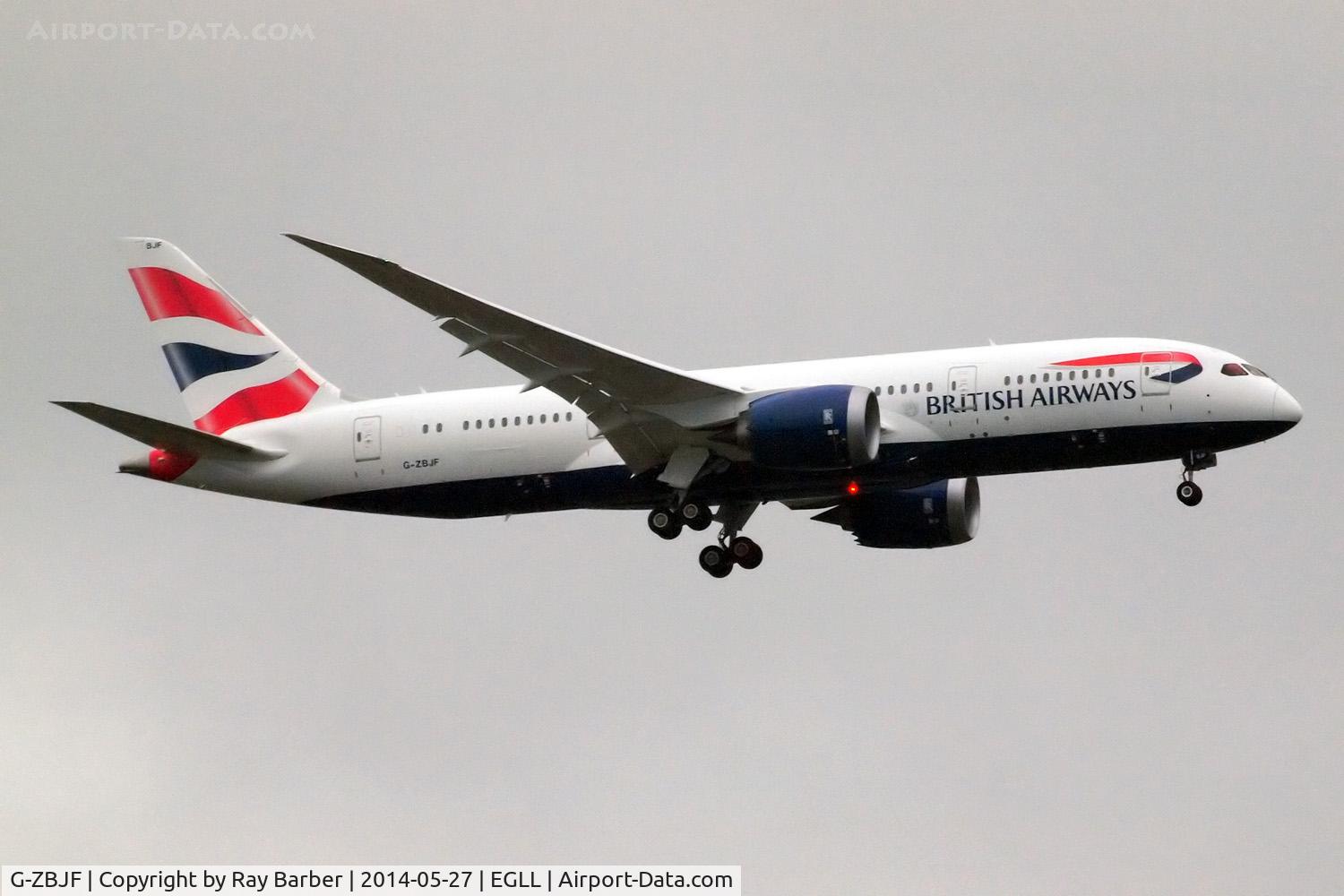 G-ZBJF, 2013 Boeing 787-8 Dreamliner C/N 38613, Boeing 787-8 Dreamliner [38613] (British Airways) Home~G 27/05/2014. On approach 27L.