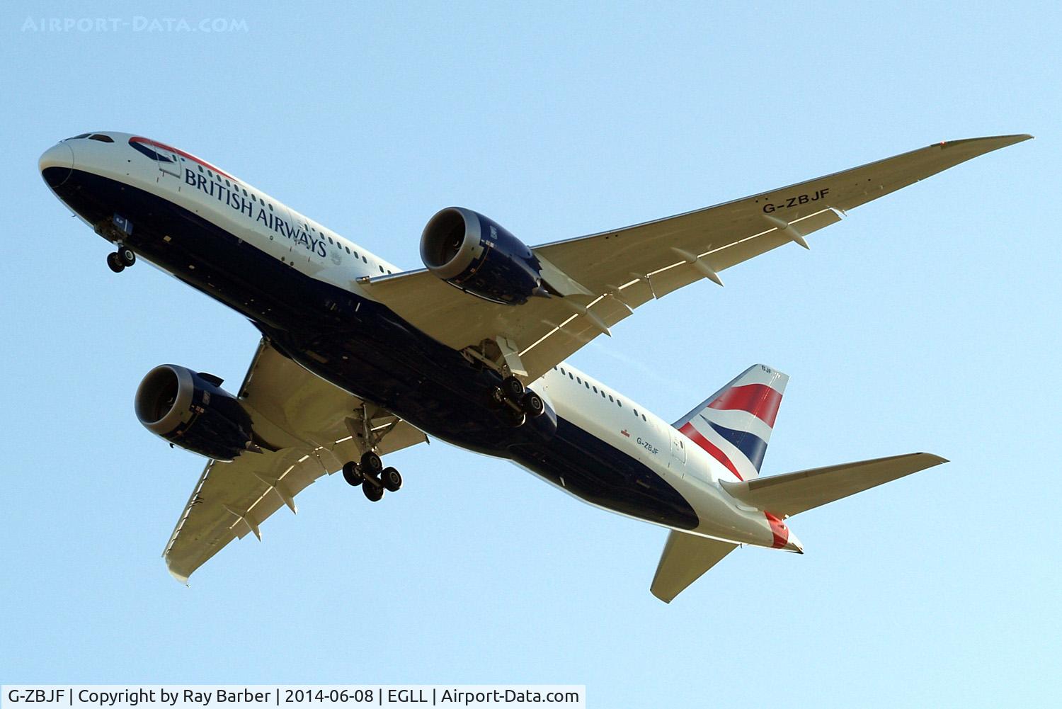 G-ZBJF, 2013 Boeing 787-8 Dreamliner C/N 38613, Boeing 787-8 Dreamliner [38613] (British Airways) Home~G 08/06/2014. On approach 27R.