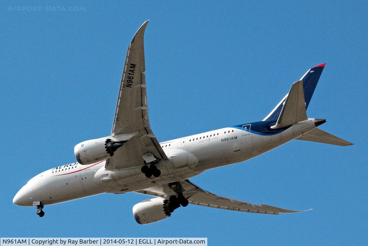 N961AM, 2013 Boeing 787-8 Dreamliner C/N 35306, Boeing 787-8 Dreamliner [35306] (Aeromexico) Home~G 12/05/2014. On approach 27R.
