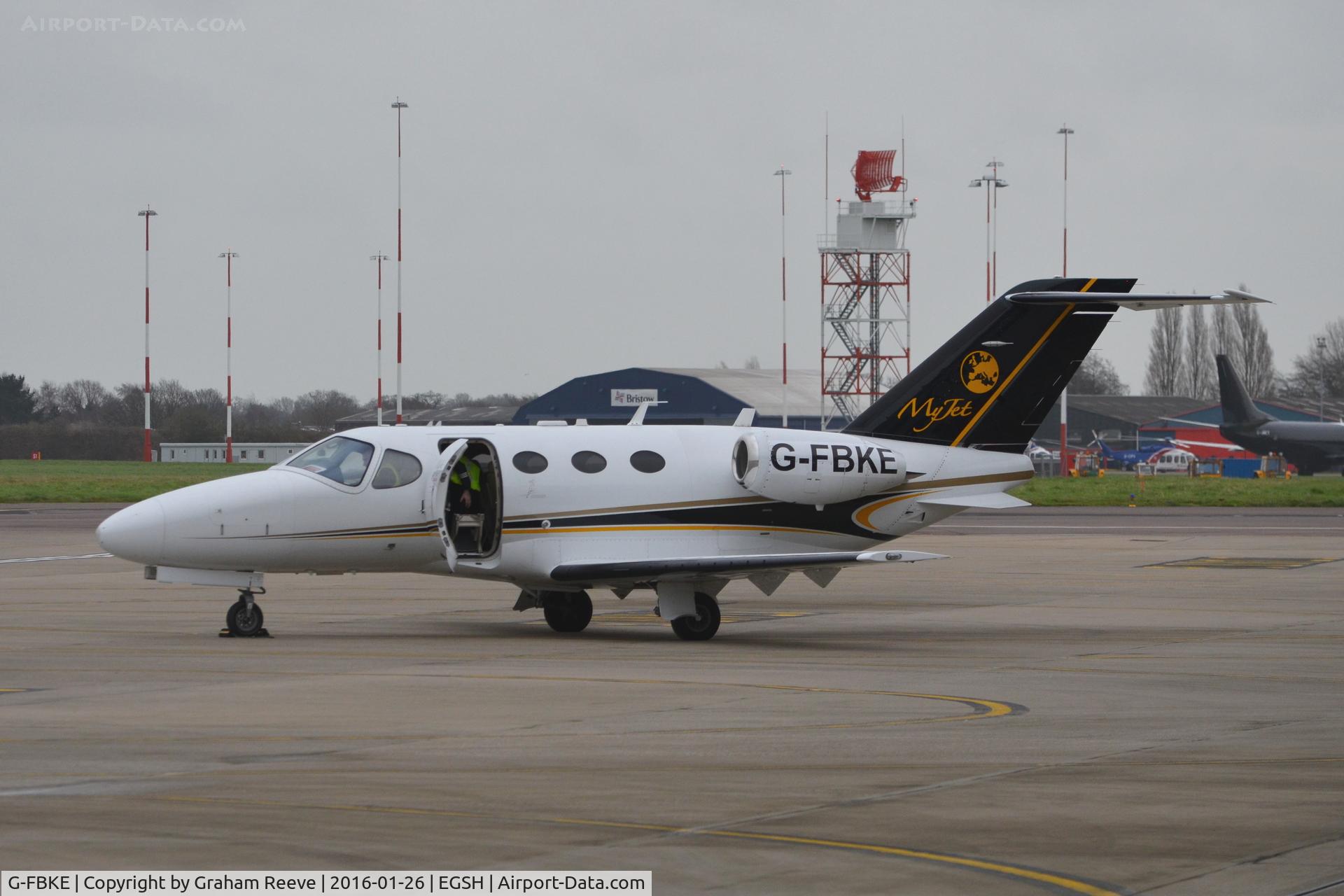 G-FBKE, 2010 Cessna 510 Citation Mustang Citation Mustang C/N 510-0334, Parked at Norwich.