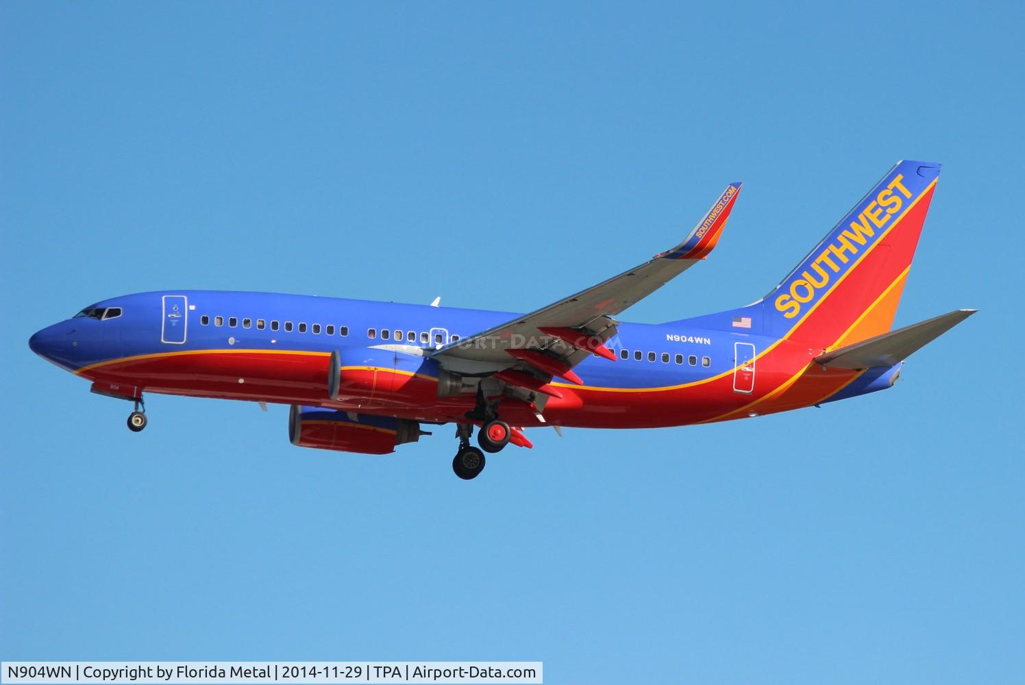 N904WN, 2008 Boeing 737-7H4 C/N 36616, Southwest