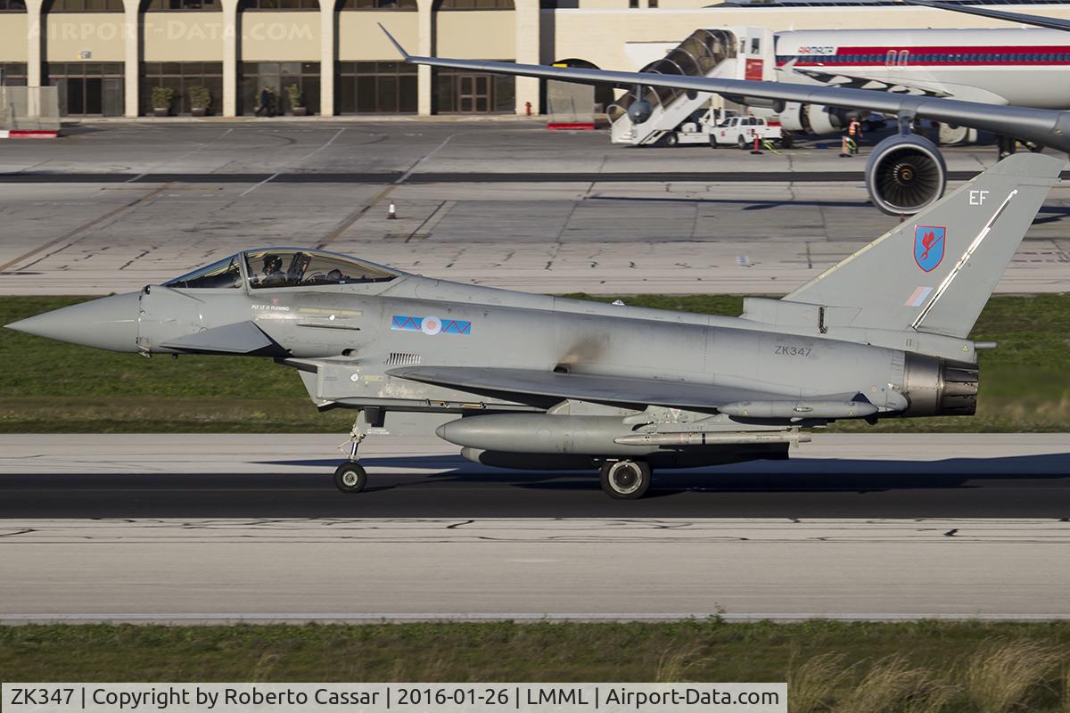 ZK347, 2013 Eurofighter EF-2000 Typhoon FGR4 C/N BS108/390, Runway 31