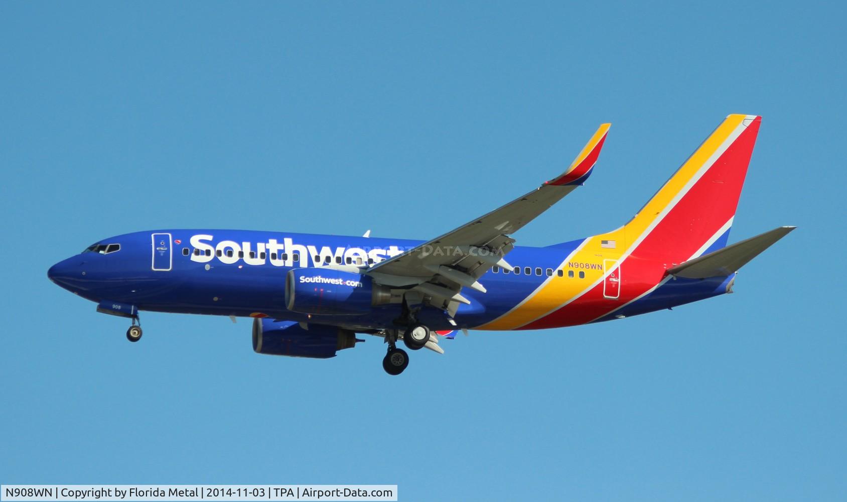 N908WN, 2008 Boeing 737-7H4 C/N 36620, Southwest