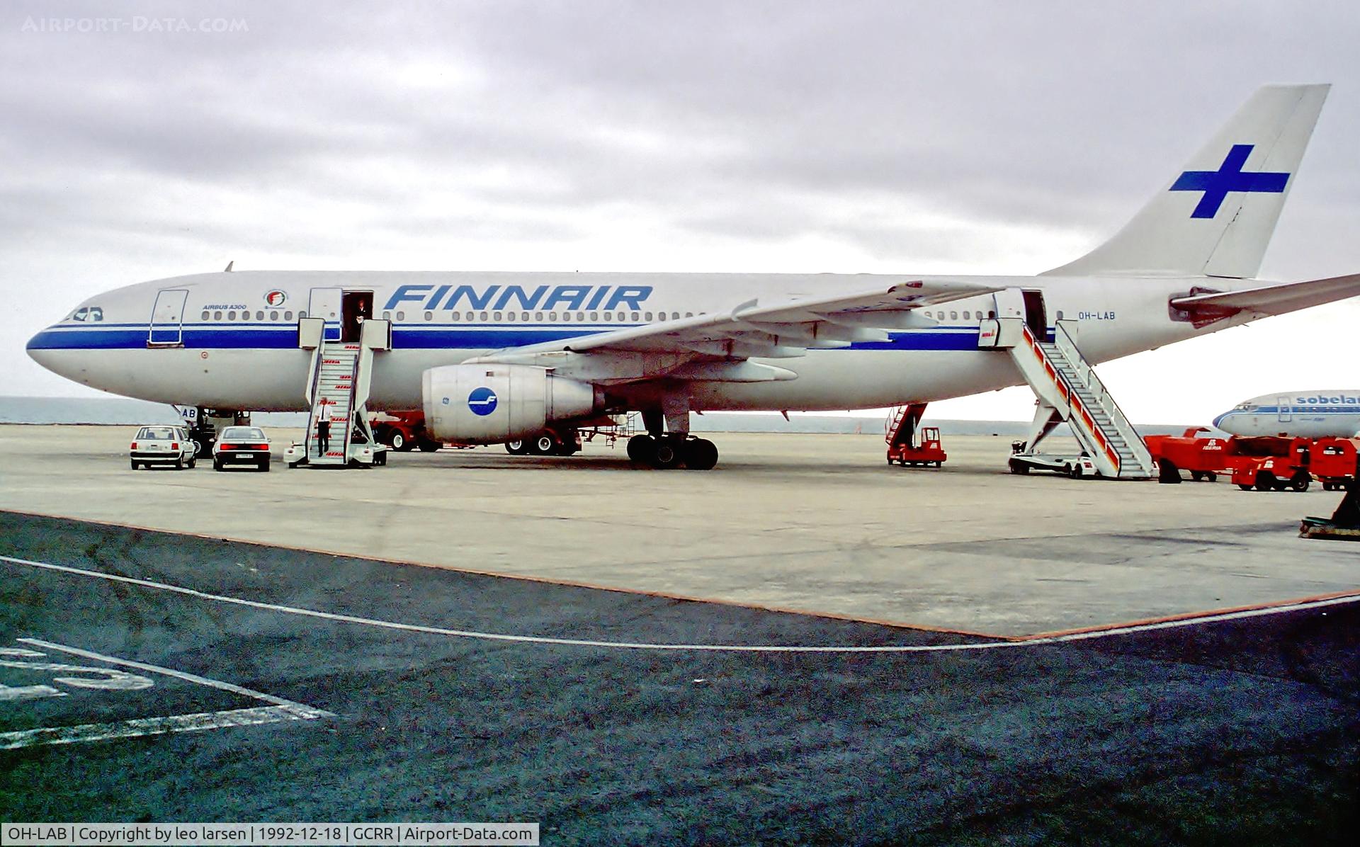 OH-LAB, 1984 Airbus A300B4-203 C/N 302, ACE Arrecife Lanzarote 18.12.1992